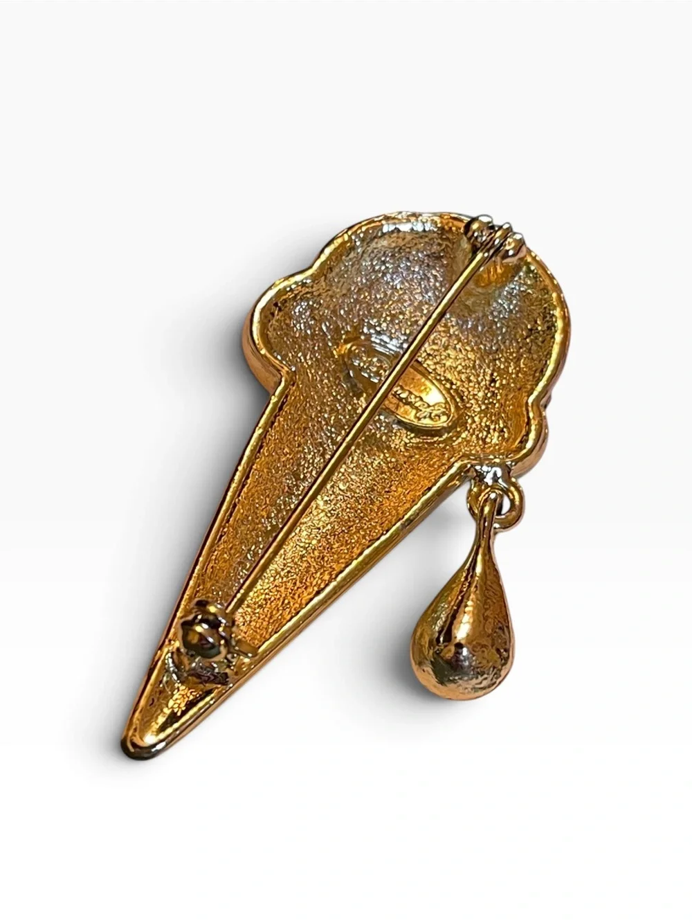 1980’s Danecraft “Small Indulgences” 24K Gold Plated Ice Cream Cone Brooch NWT